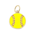 Enamel Softball Charm Gold