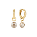 Huggie Gold 0.5" Hoop - Reflection Small Charm - 11