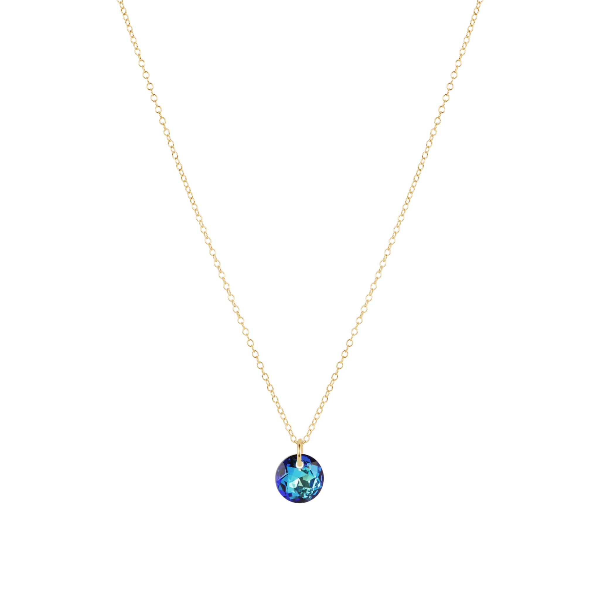 16" Necklace Gold - Reflection Small Charm - 12