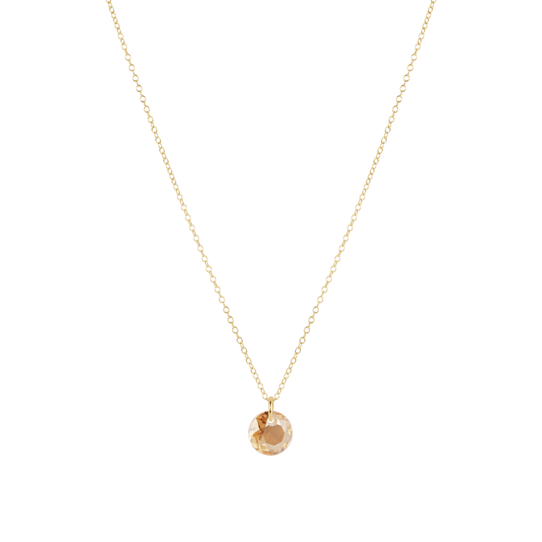 16" Necklace Gold - Reflection Small Charm - 11