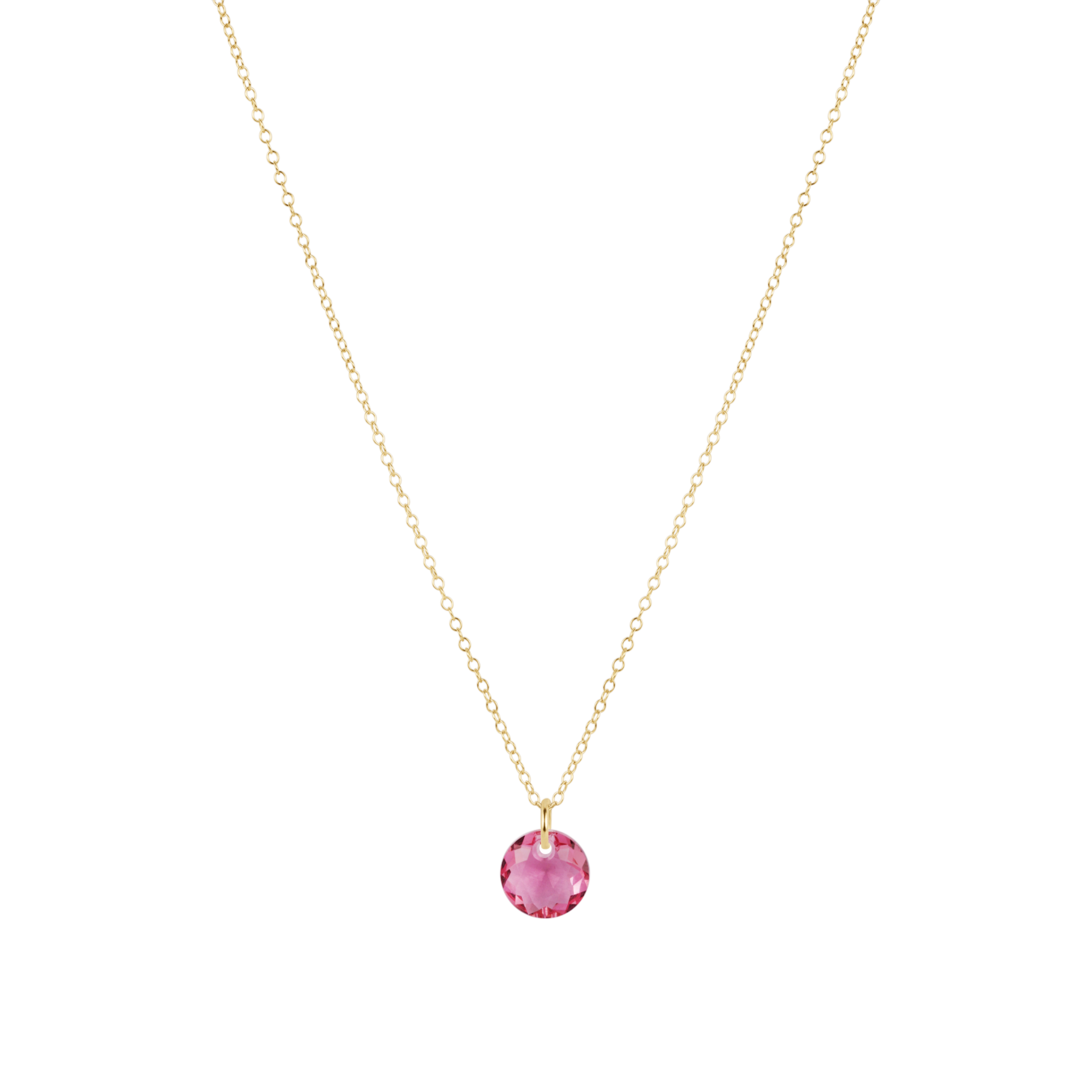 16" Necklace Gold - Reflection Small Charm - 10