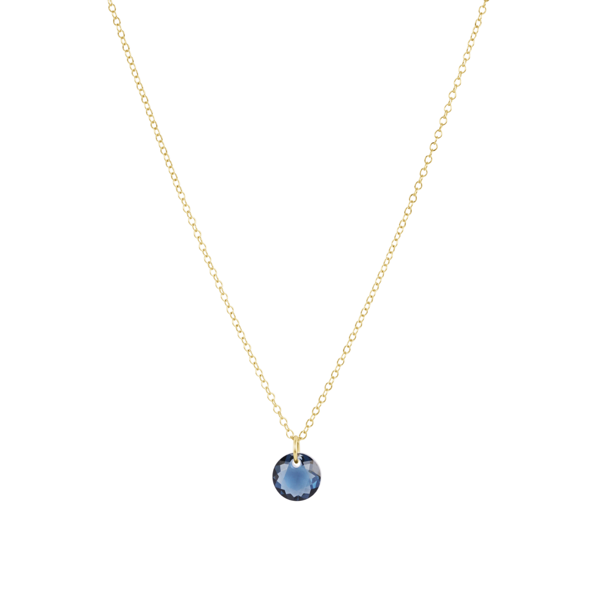 16" Necklace Gold - Reflection Small Charm - 09