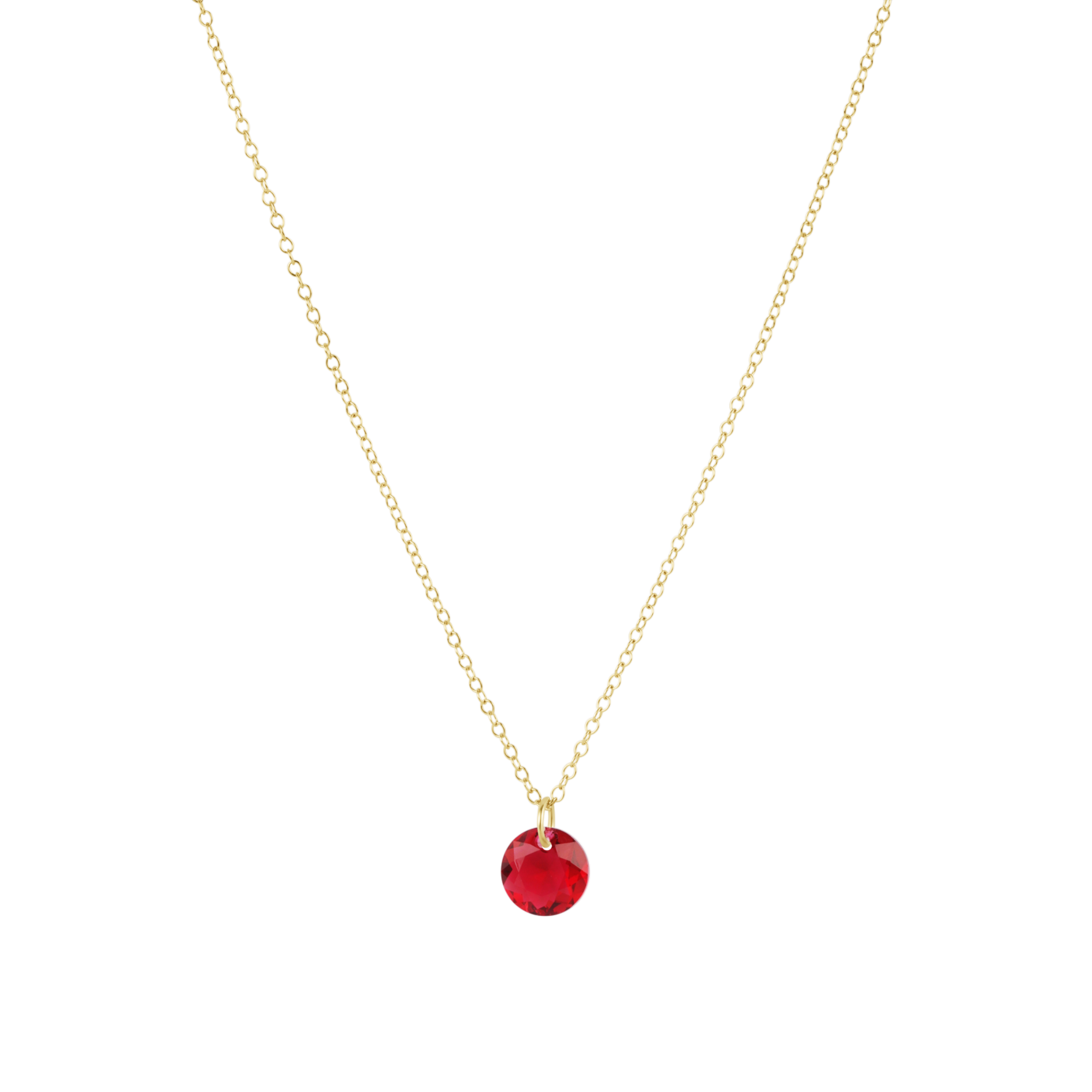 16" Necklace Gold - Reflection Small Charm - 07