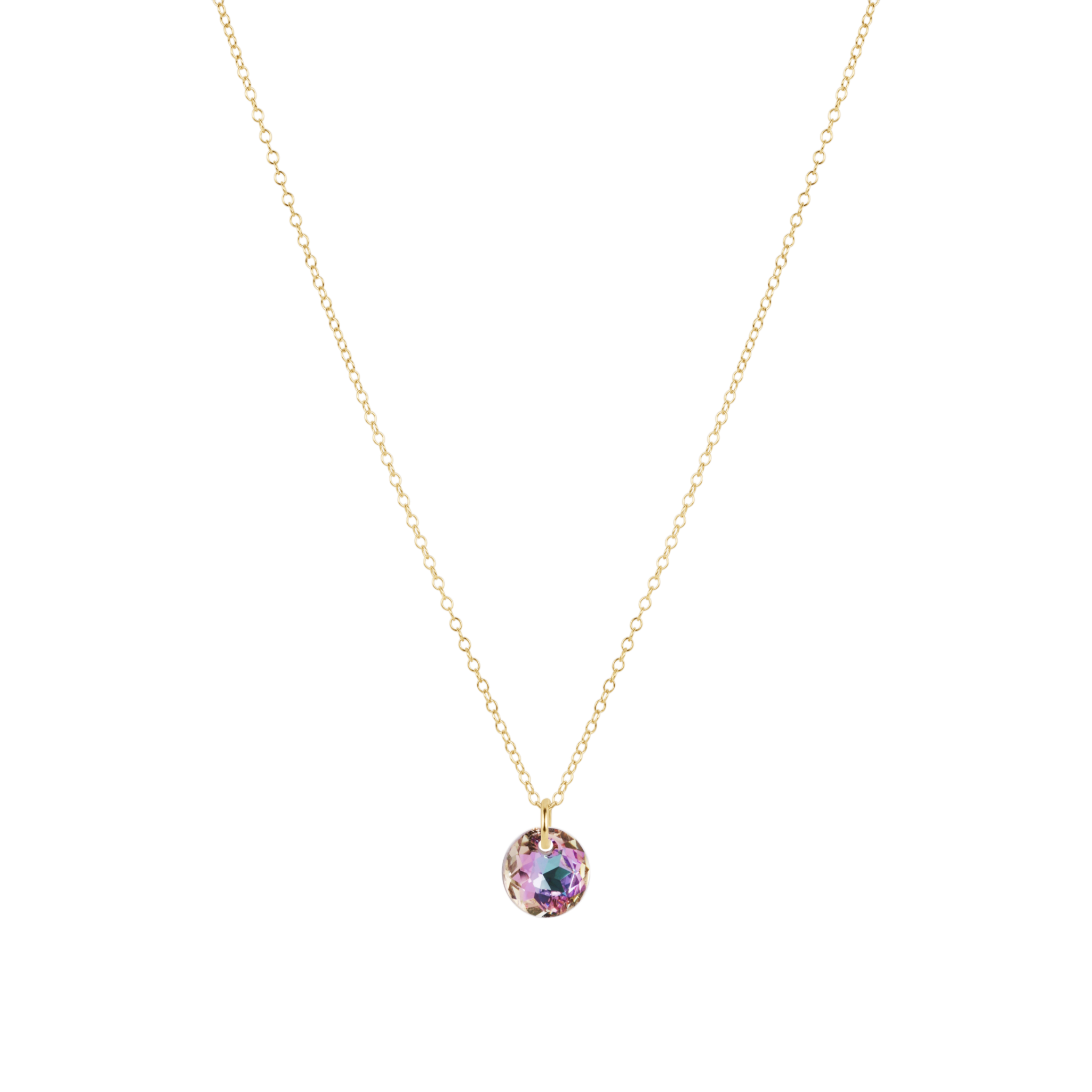 16" Necklace Gold - Reflection Small Charm - 06