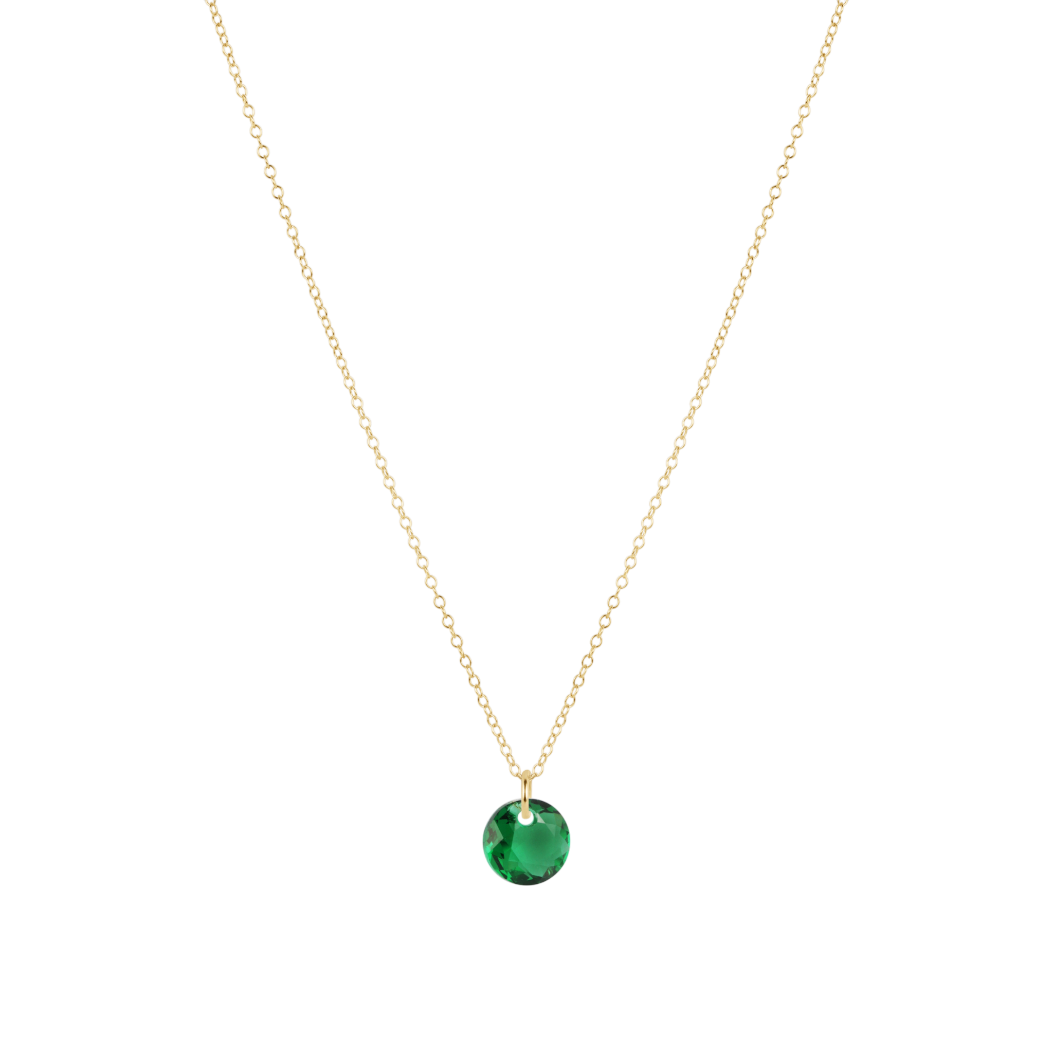 16" Necklace Gold - Reflection Small Charm - 05