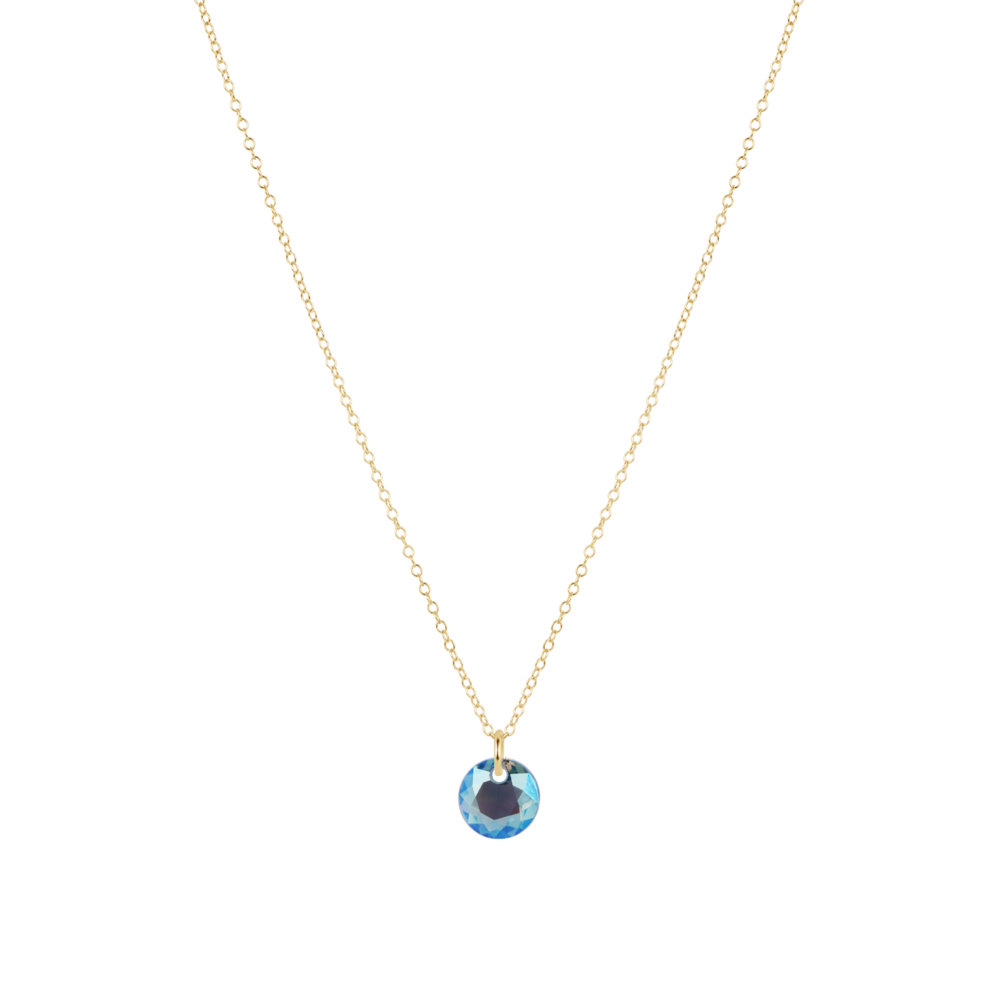 16" Necklace Gold - Reflection Small Charm - 03