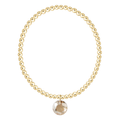 Classic Gold 3mm Bracelet - Reflection Charm - 11