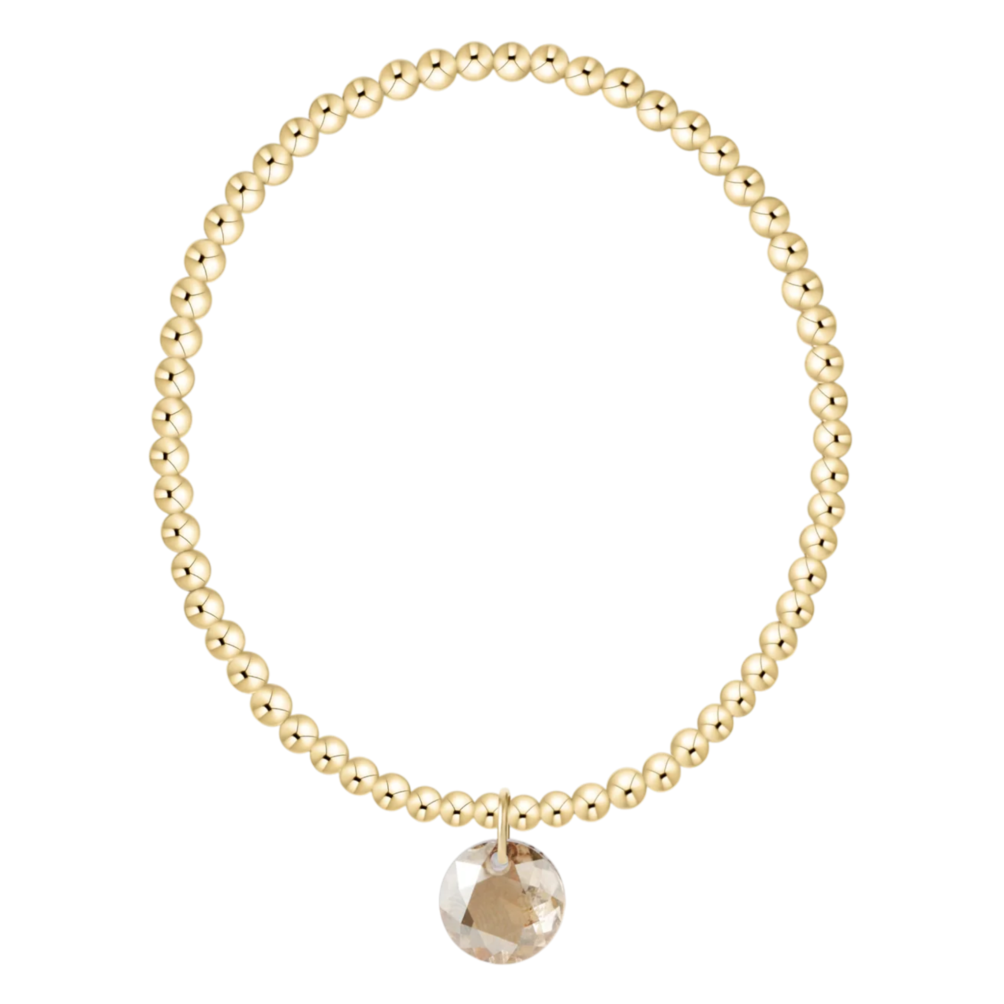 Classic Gold 3mm Bracelet - Reflection Charm - 11