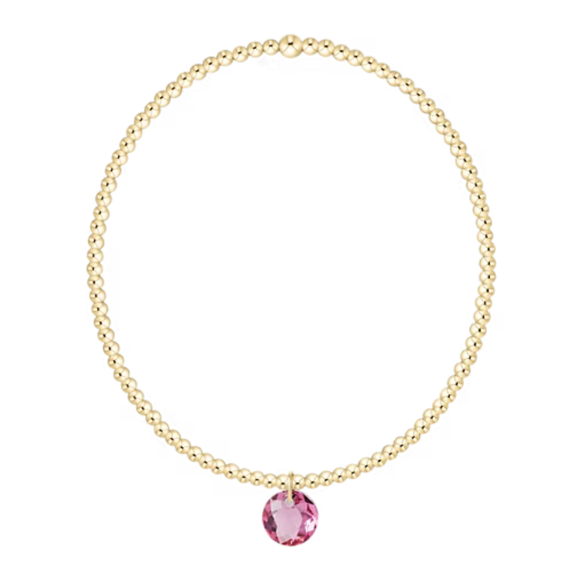 Classic Gold 3mm Bracelet - Reflection Charm - 10