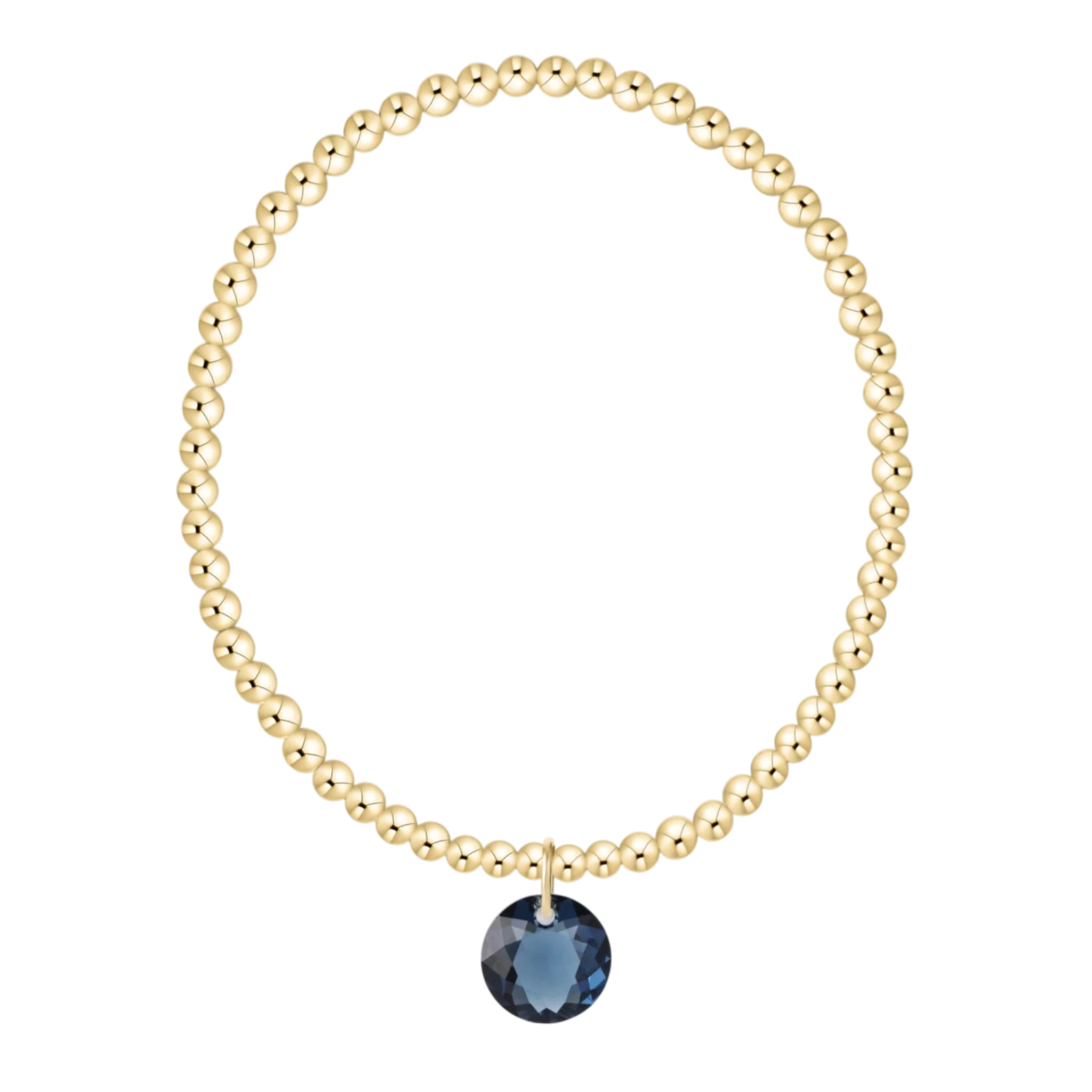 Classic Gold 3mm Bracelet - Reflection Charm - 09