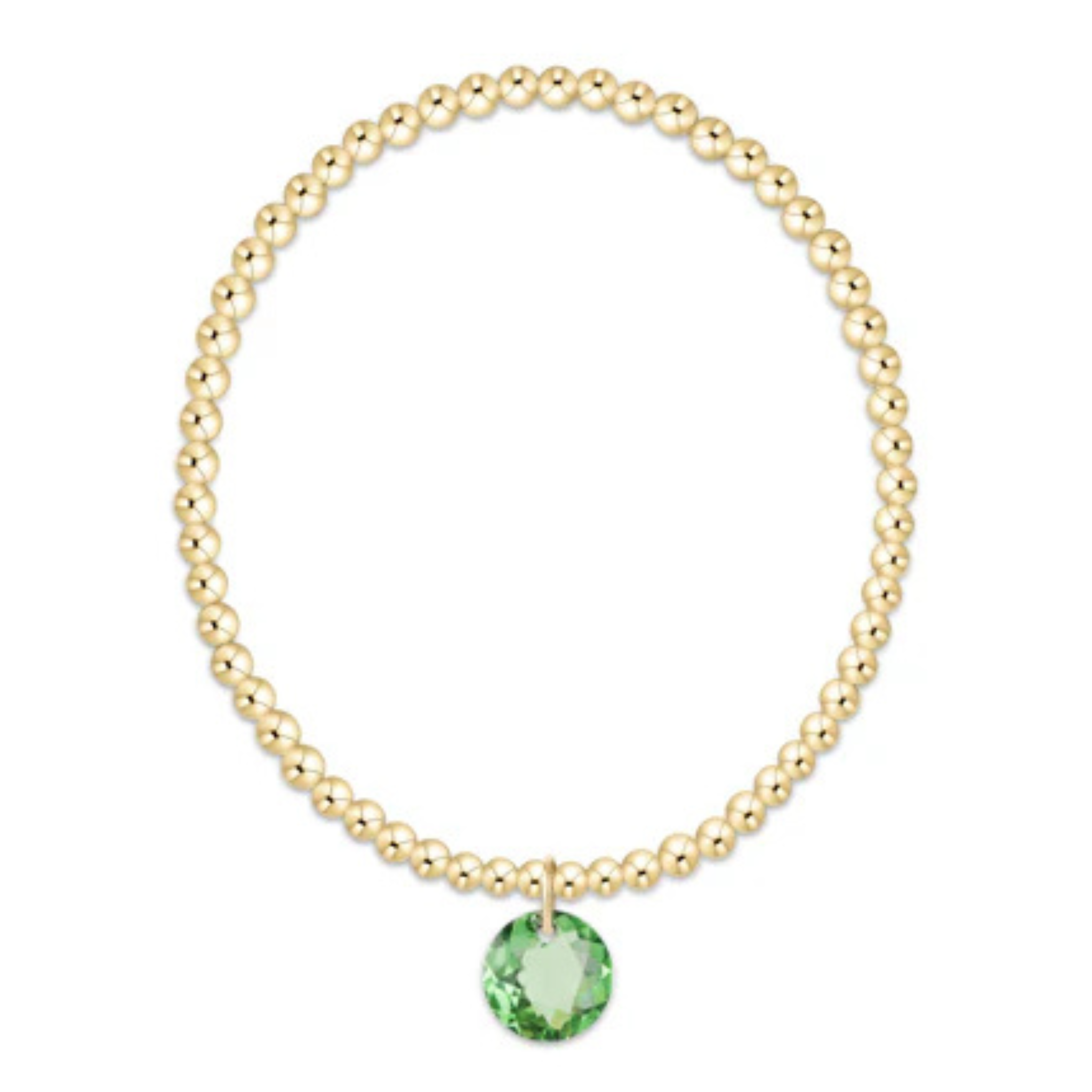Classic Gold 3mm Bracelet - Reflection Charm - 08