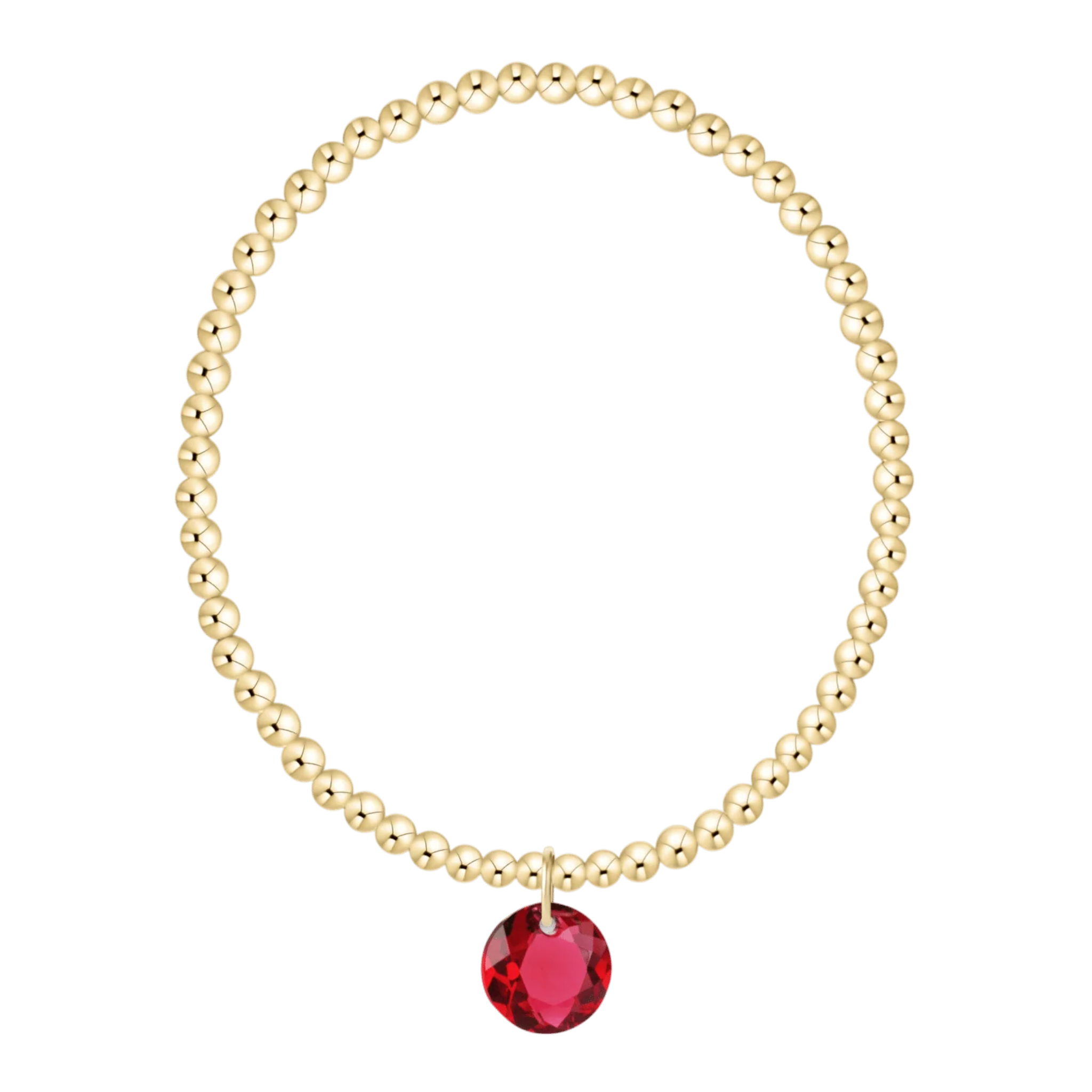 Classic Gold 3mm Bracelet - Reflection Charm - 07
