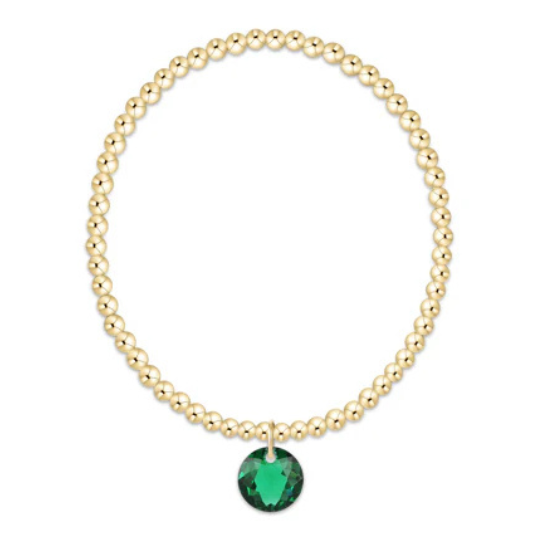 Classic Gold 3mm Bracelet - Reflection Charm - 05