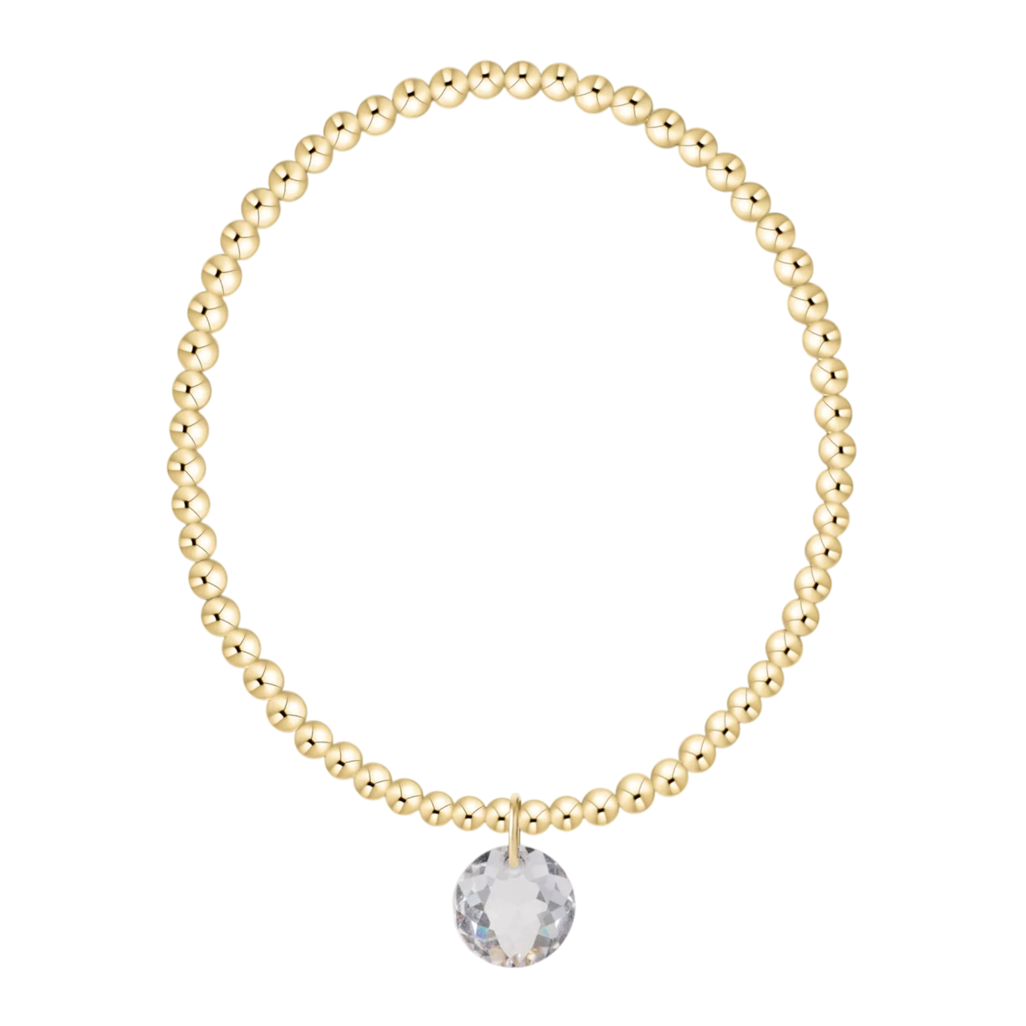 Classic Gold 3mm Bracelet - Reflection Charm - 04