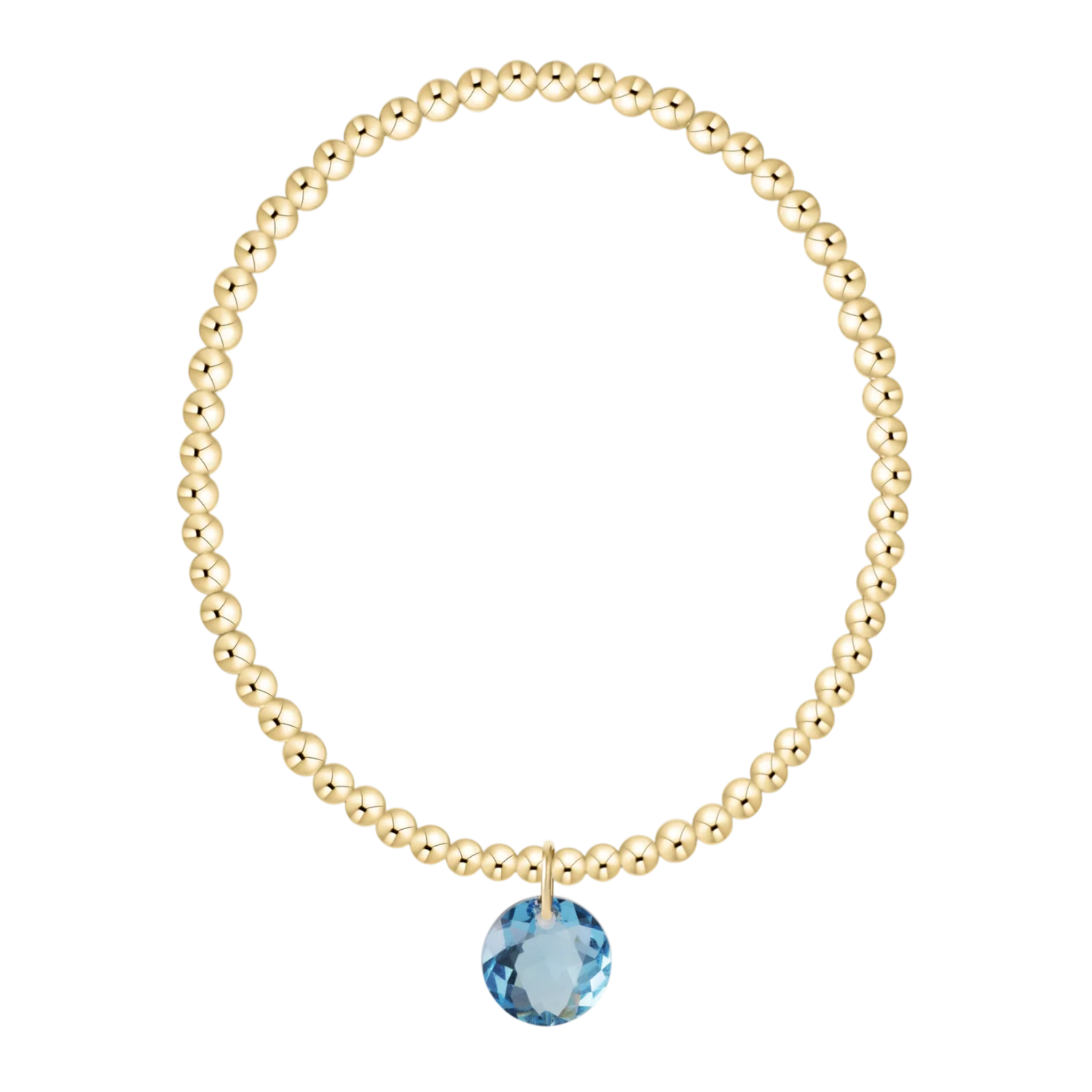 Classic Gold 3mm Bracelet - Reflection Charm - 03
