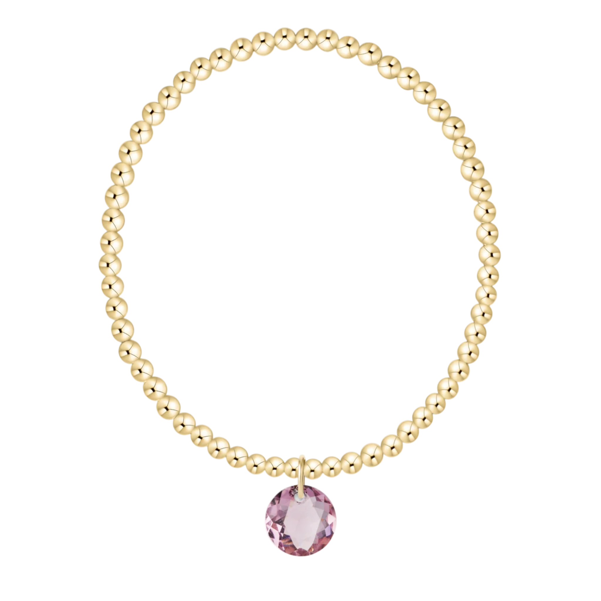 Classic Gold 3mm Bracelet - Reflection Charm - 02