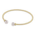 Classic Gold 2mm Bead Cuff - Pearl