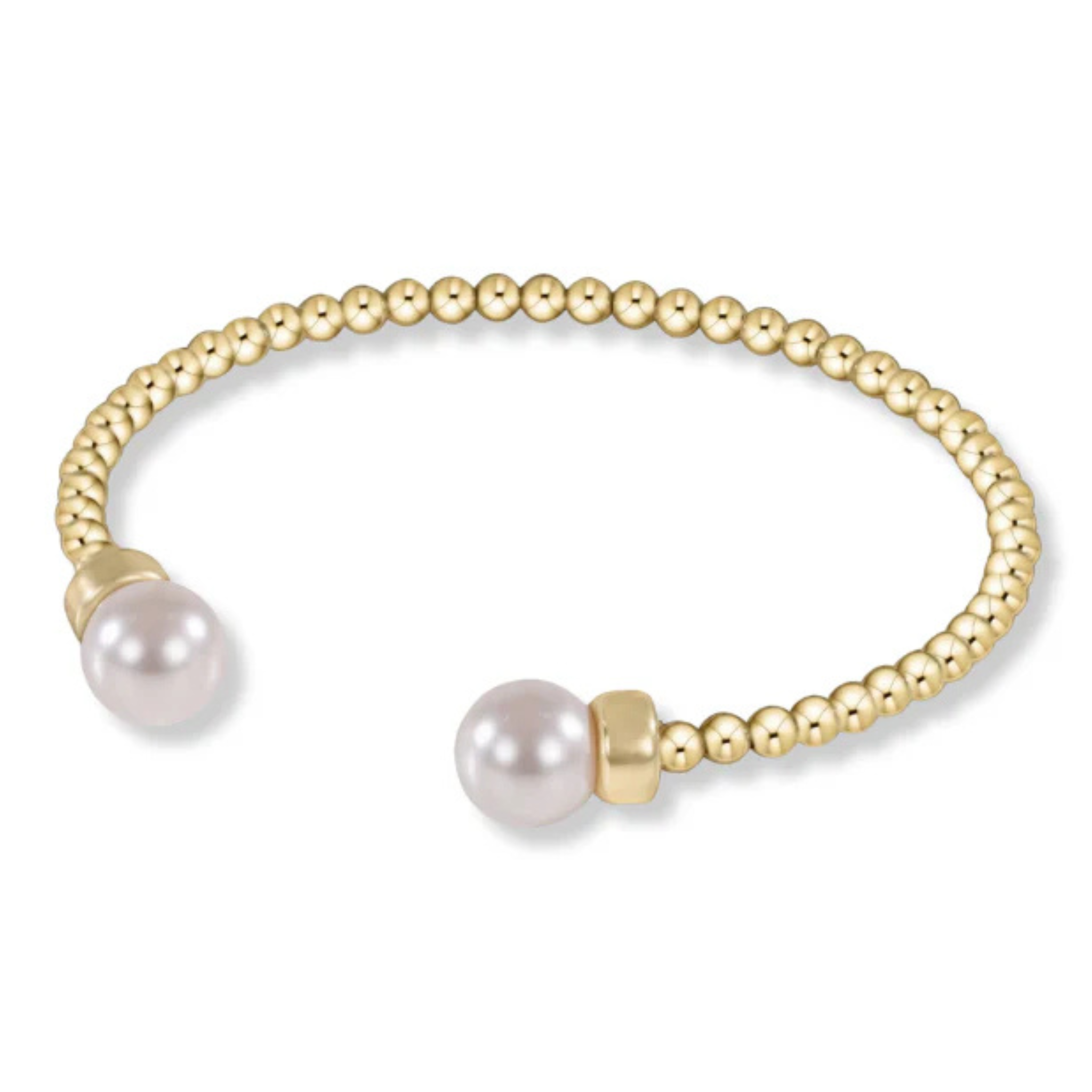 Classic Gold 3mm Pearl Cuff - Pearl