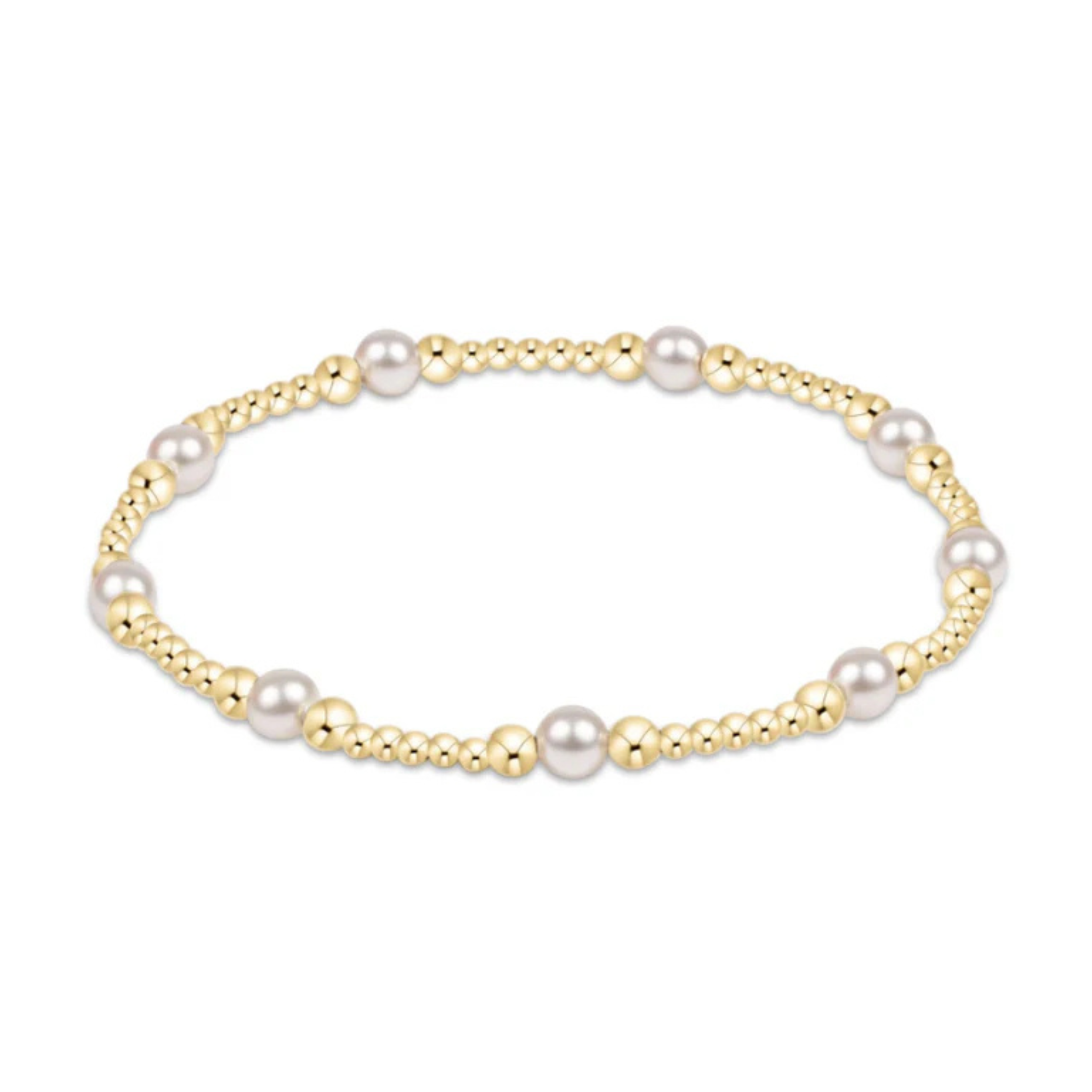 Classic Purpose 4mm Gold Pearl Bracelet