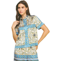 Scarf Print Button Down Shirt