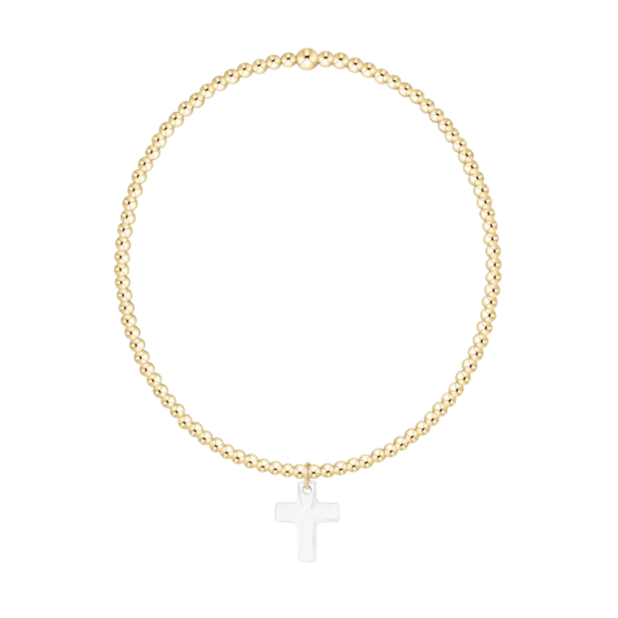 Classic Gold 2mm Bracelet - Blessed Crystal Charm