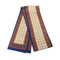 Horsebit Scarf - Ivory/Blue