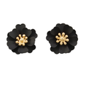Black Flower Studs