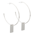 Silver Charm Hoops