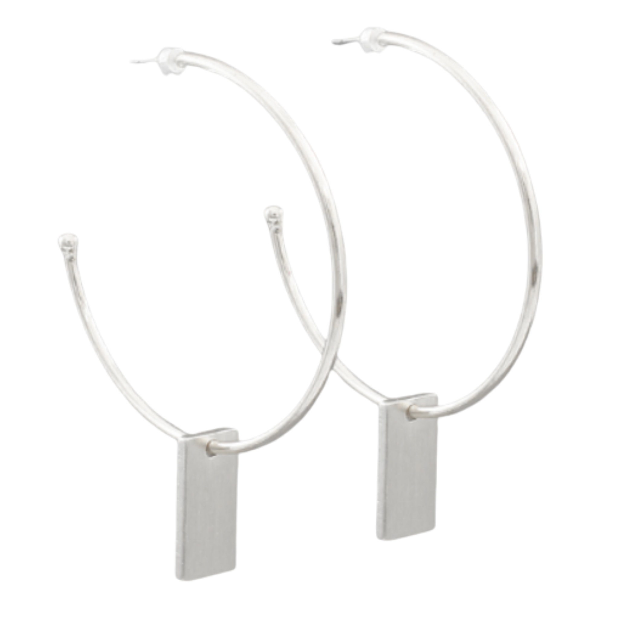 Silver Charm Hoops