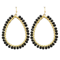 Black Teardrop Bead Earrings