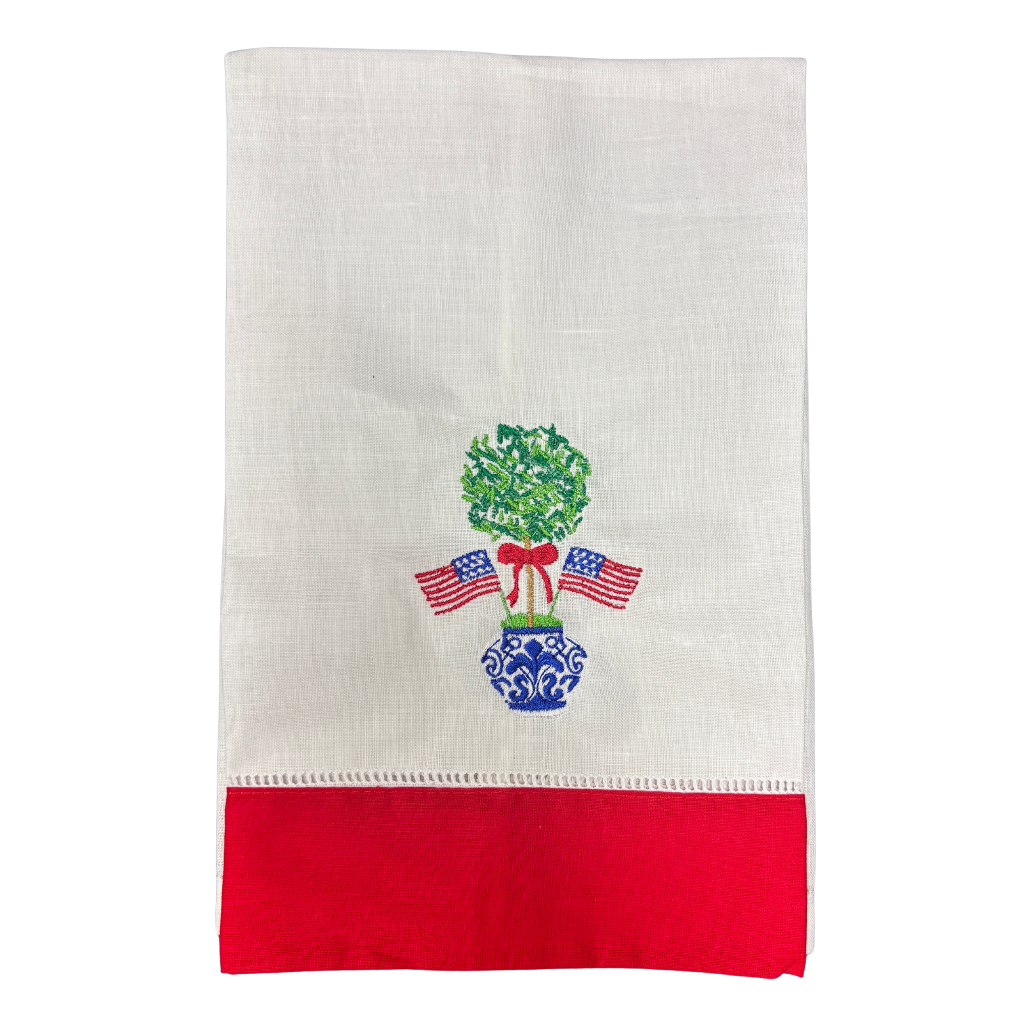 Americana Embroidered Tea Towel
