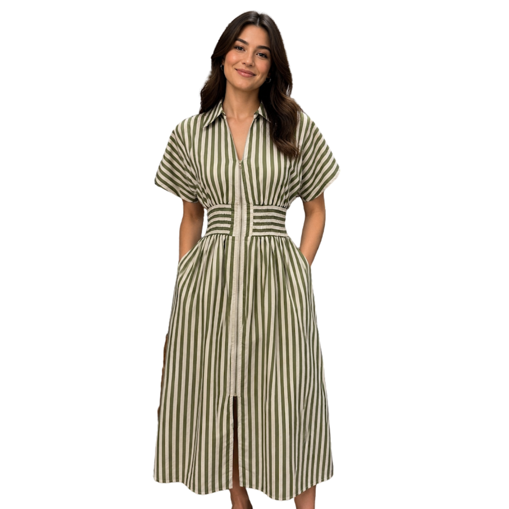 Hazel Stripe Midi Dress