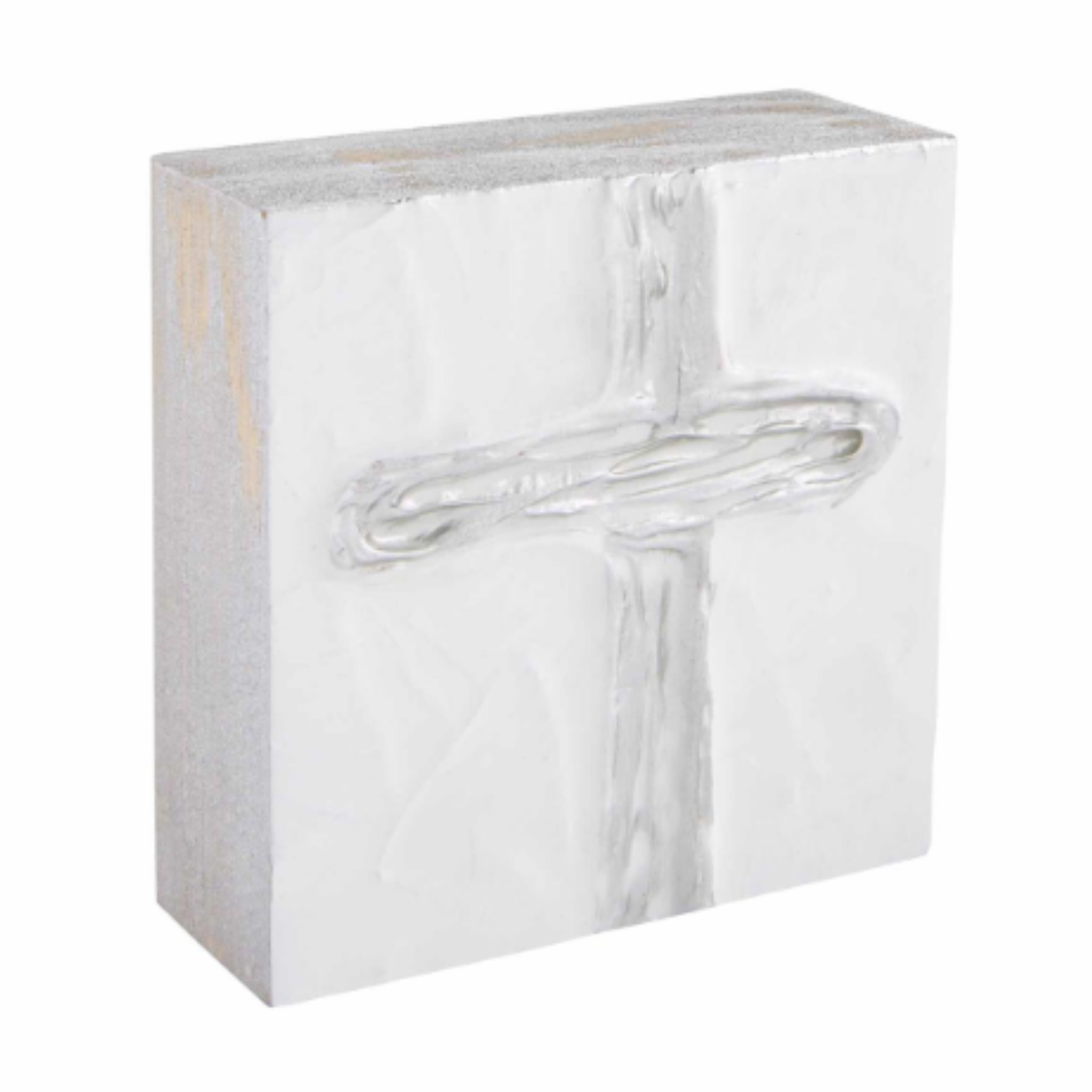 Silver Square Cross Plaque