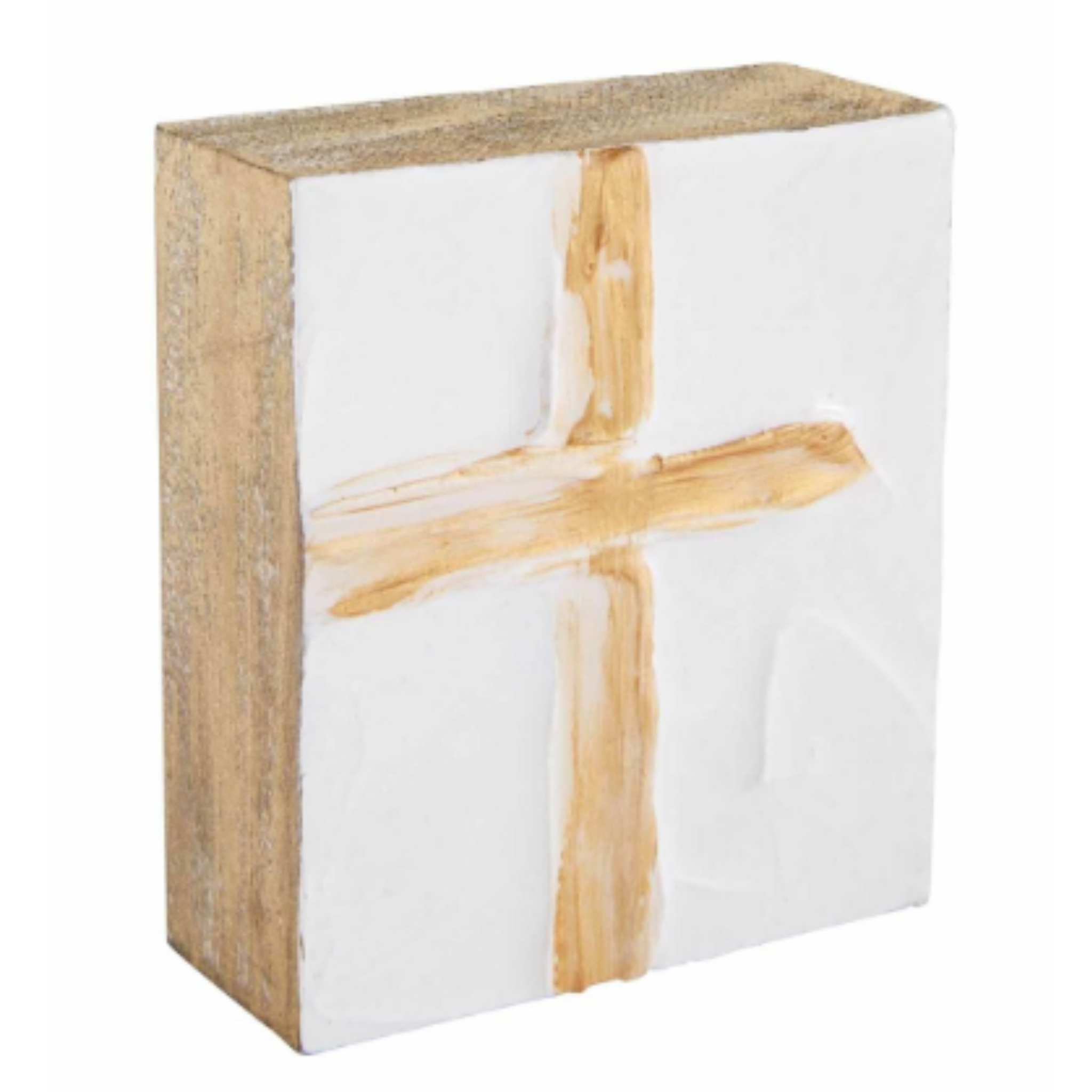 Gold Square Cross Plaque