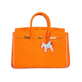 Hamptons "Designer" Inspired Tote Bag - Orange/Pink