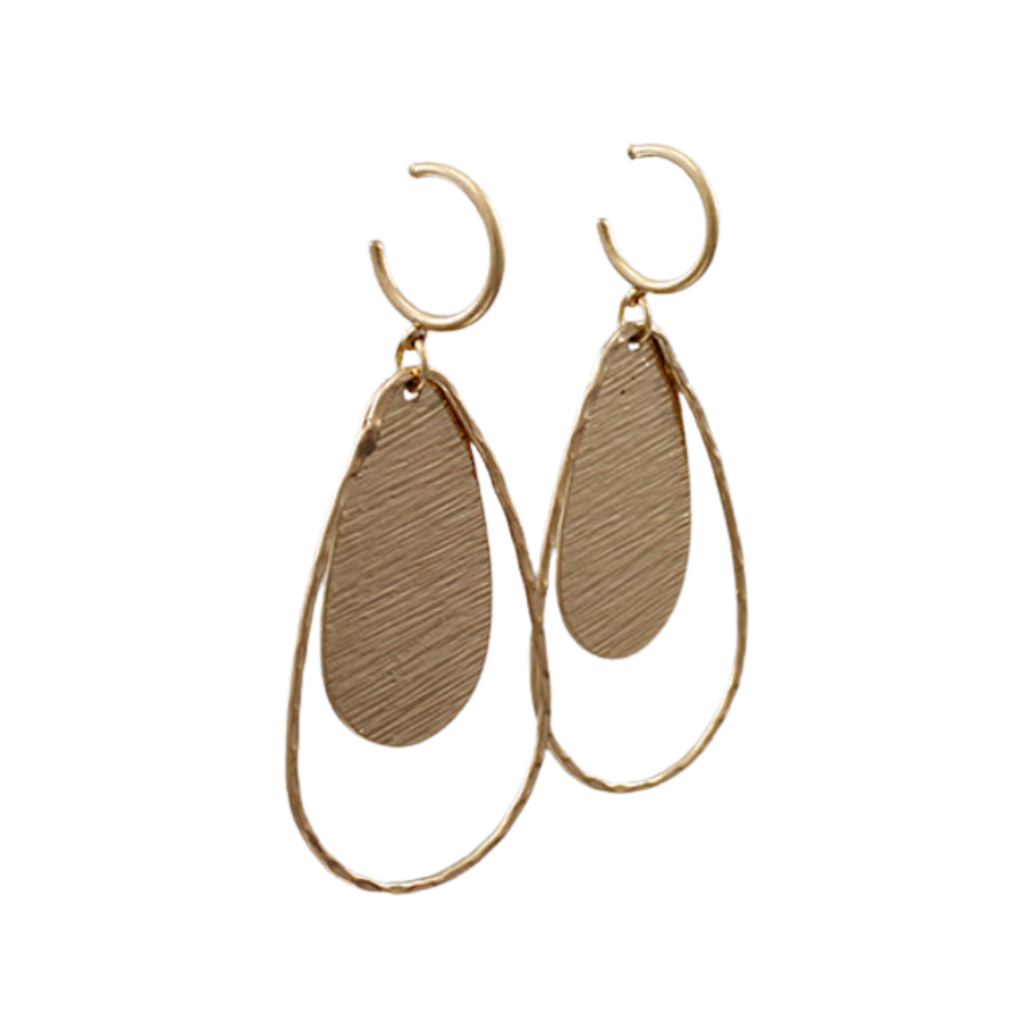 2 Type Teardrop Dangle Hoops
