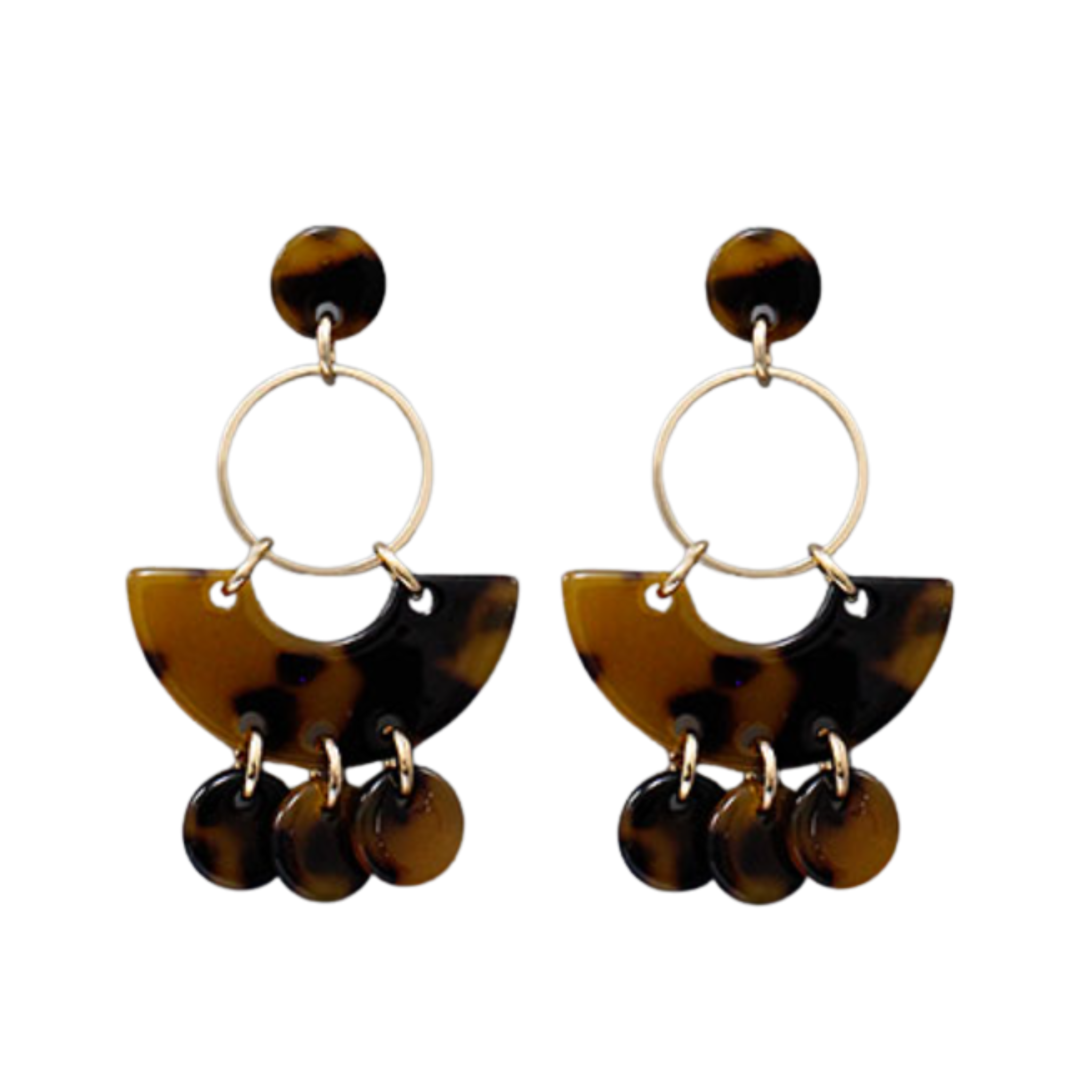Acetate Circle Geometric Earings