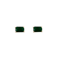 Rectangle Glass Stone Stud (Green)