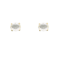Clear Oval Glass Studs