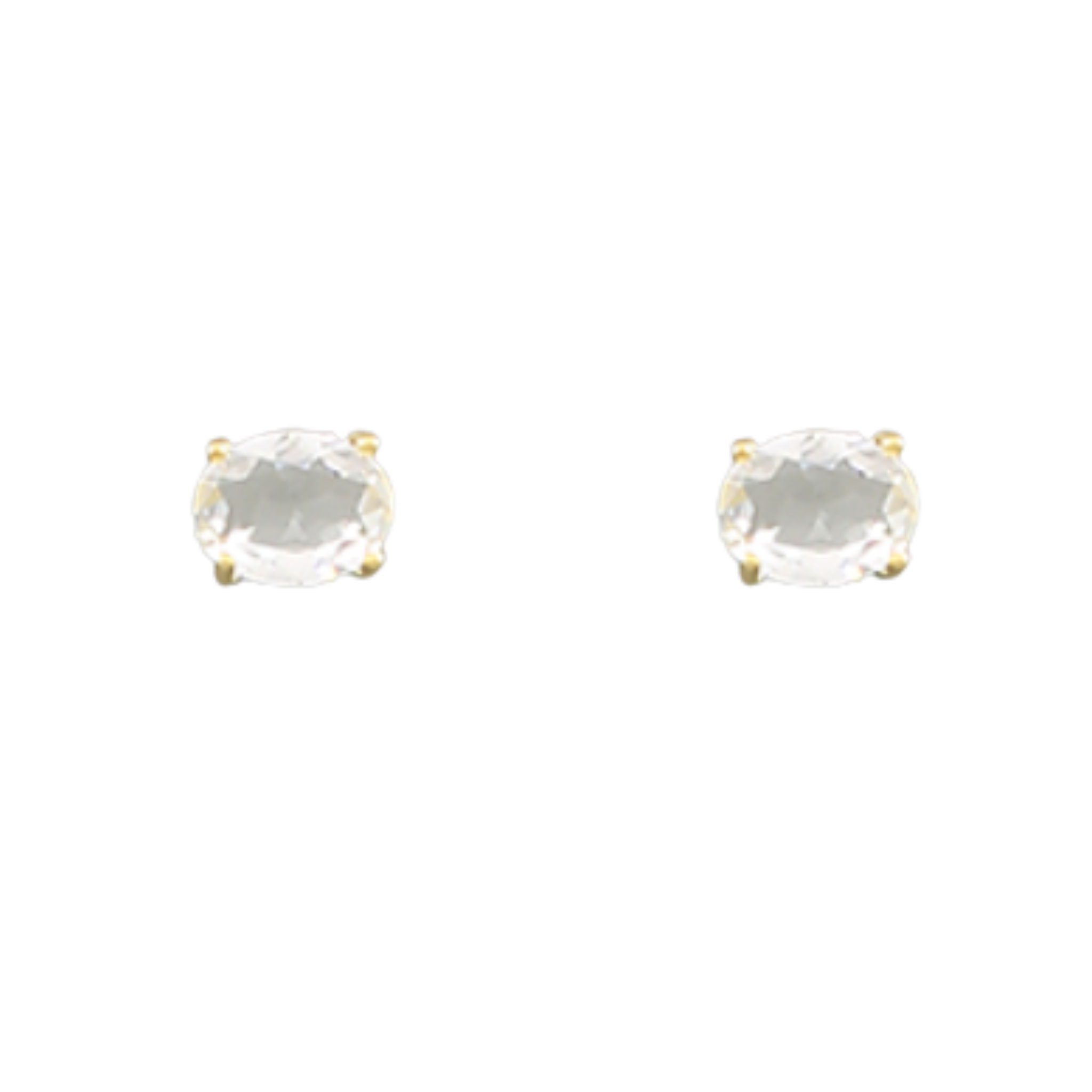 Clear Oval Glass Studs