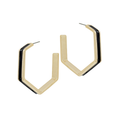 Epoxy Black Line Hexagon Hoops