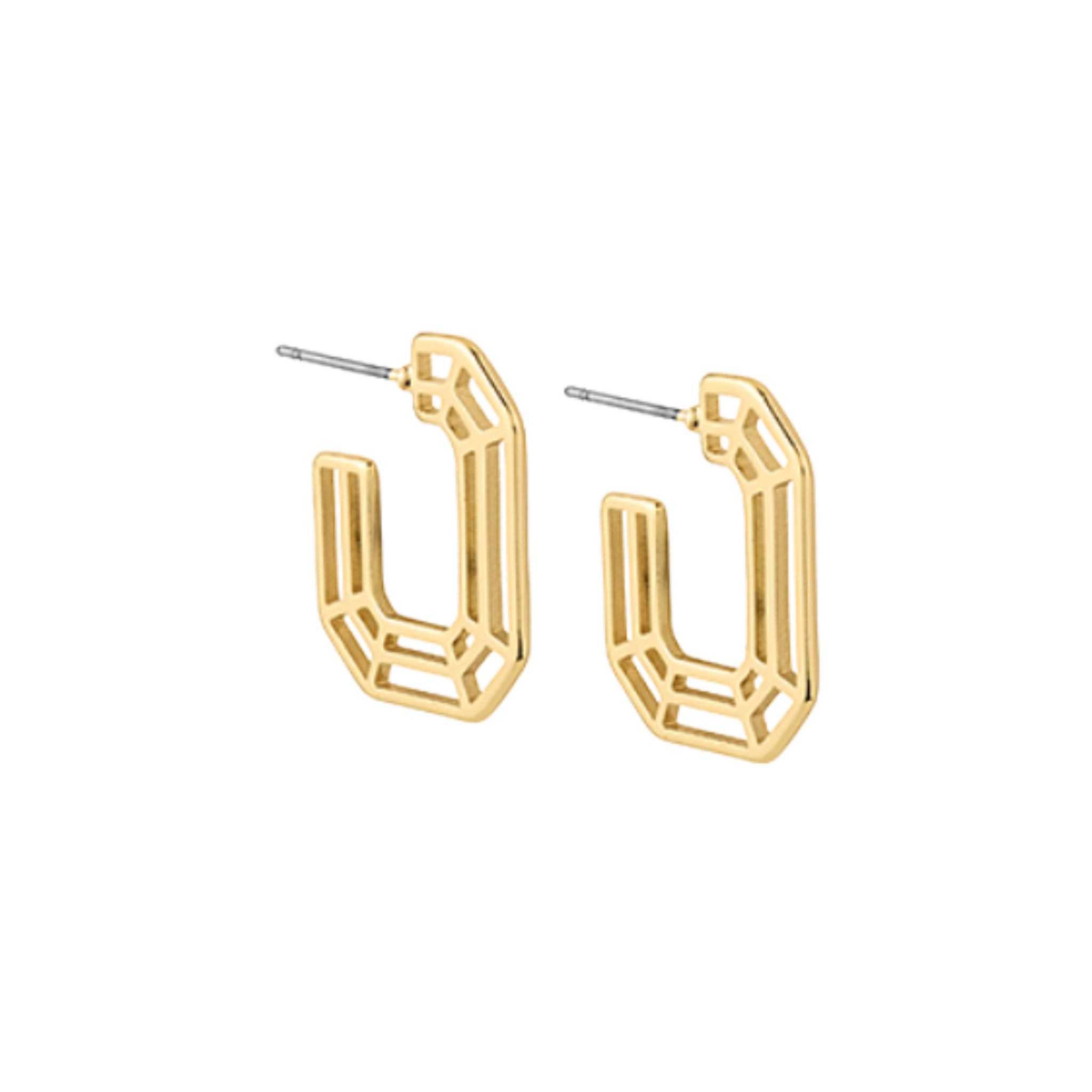 Pave Rectangle Hoops