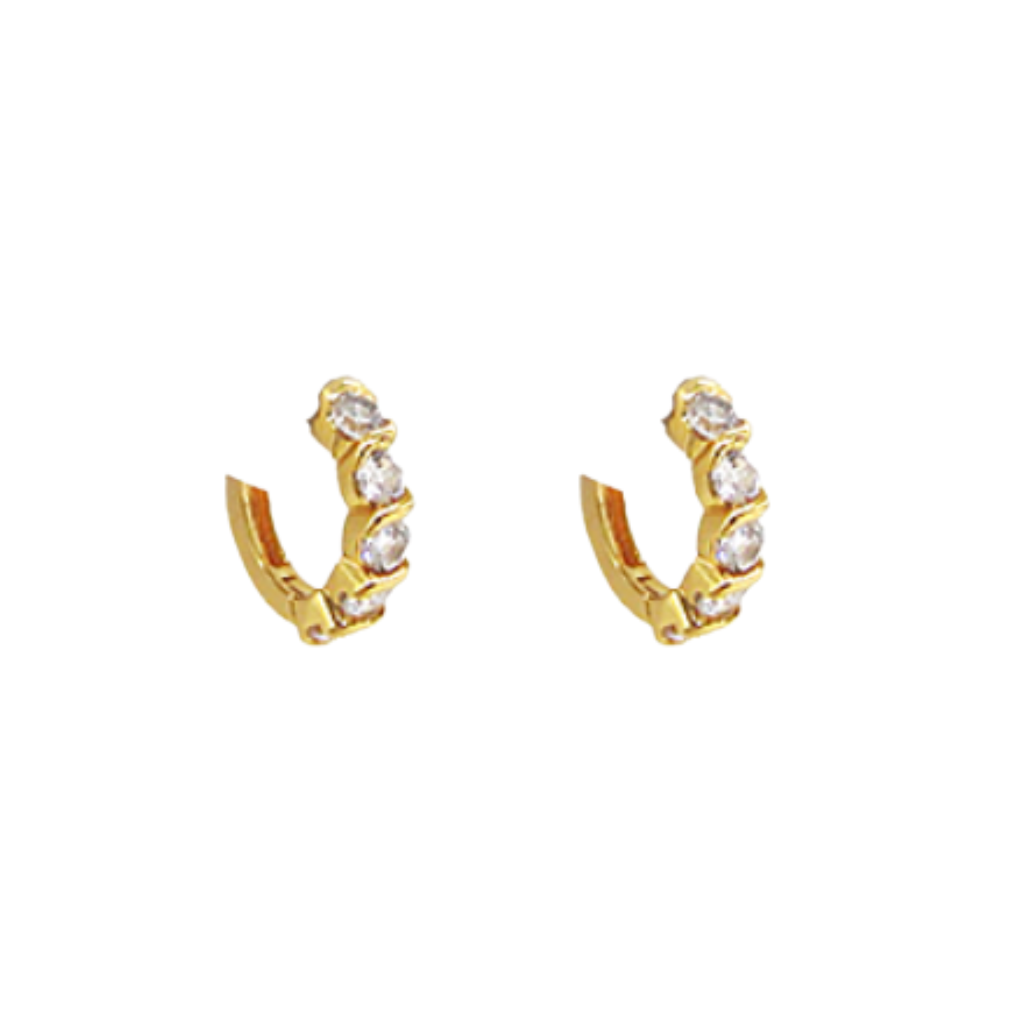 10mm Crystal Huggie Hoops