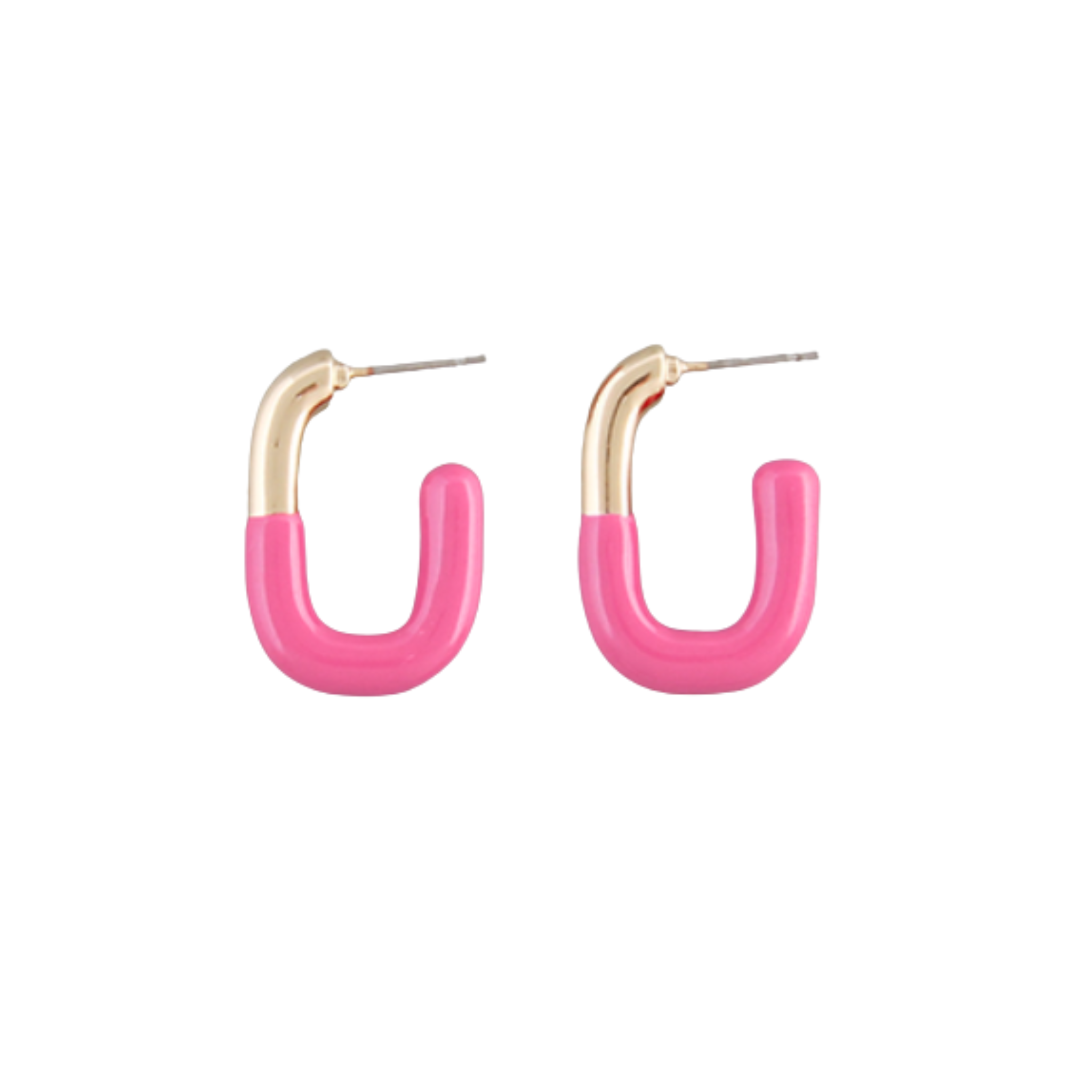 Twotone Oval Pink Hoops