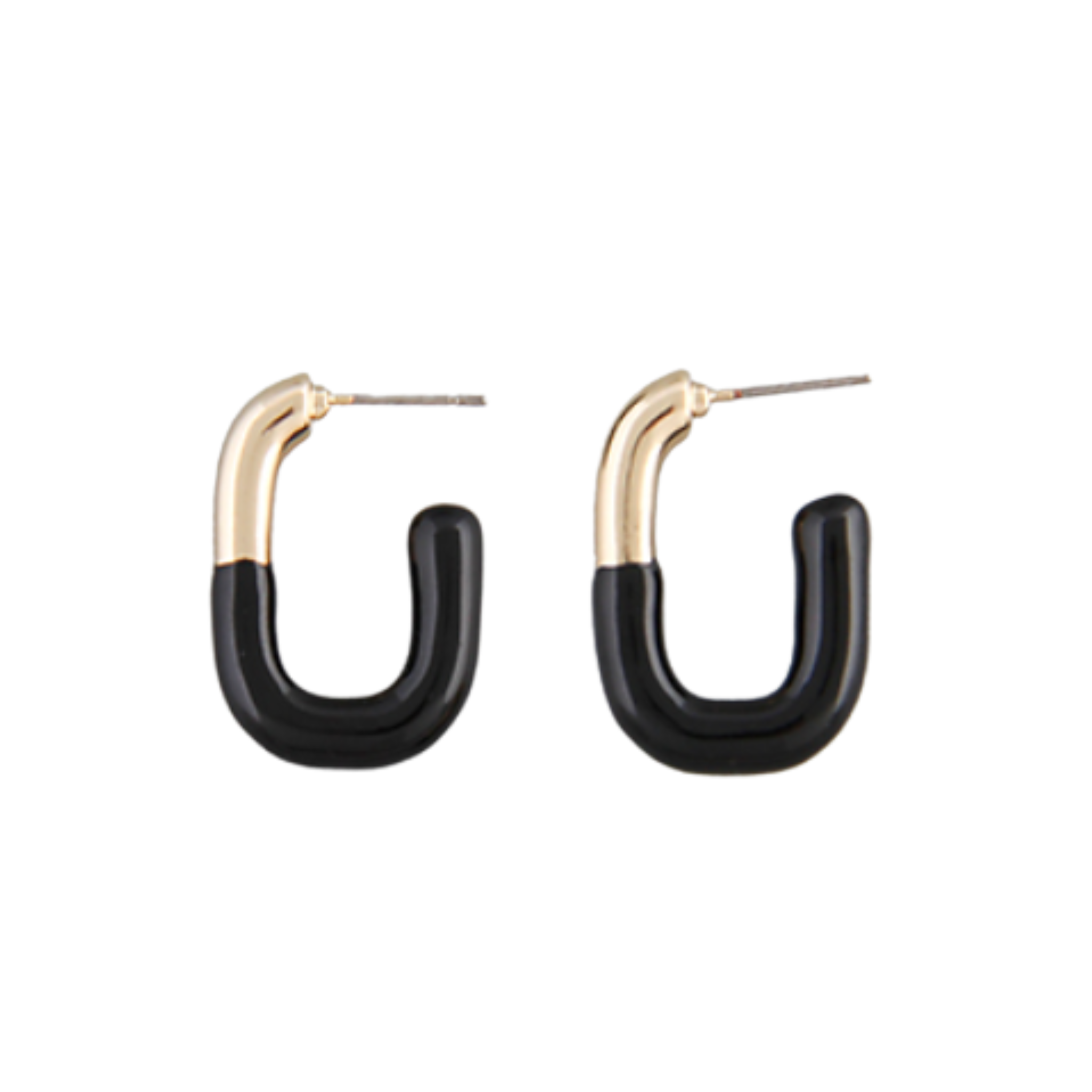 Twotone Oval Black Hoops