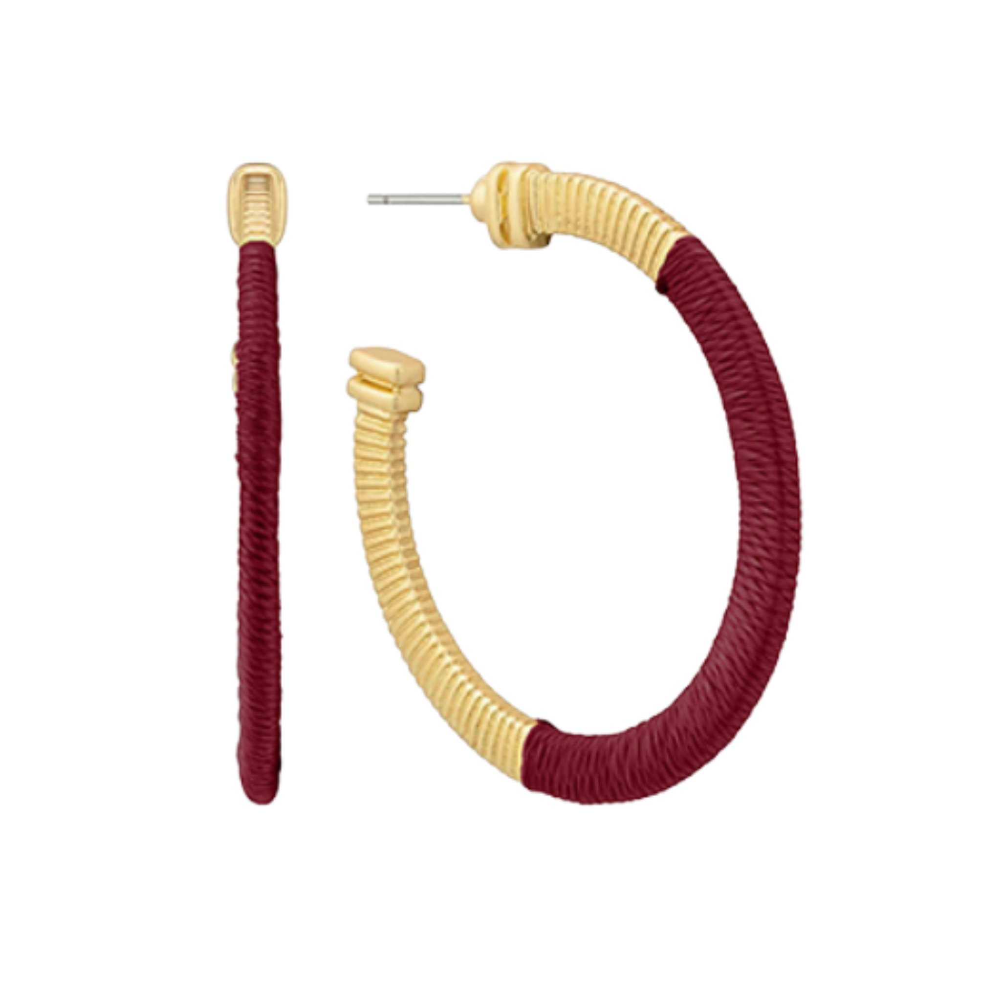 Burgundy Wrapped Threat & Textured Hoops