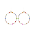 Multi Color Bead Peal & Glass Circle Earrings