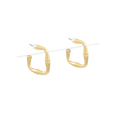 Gold Texture Open Square Hoops