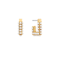 Bead Pearl Square Open Hoops