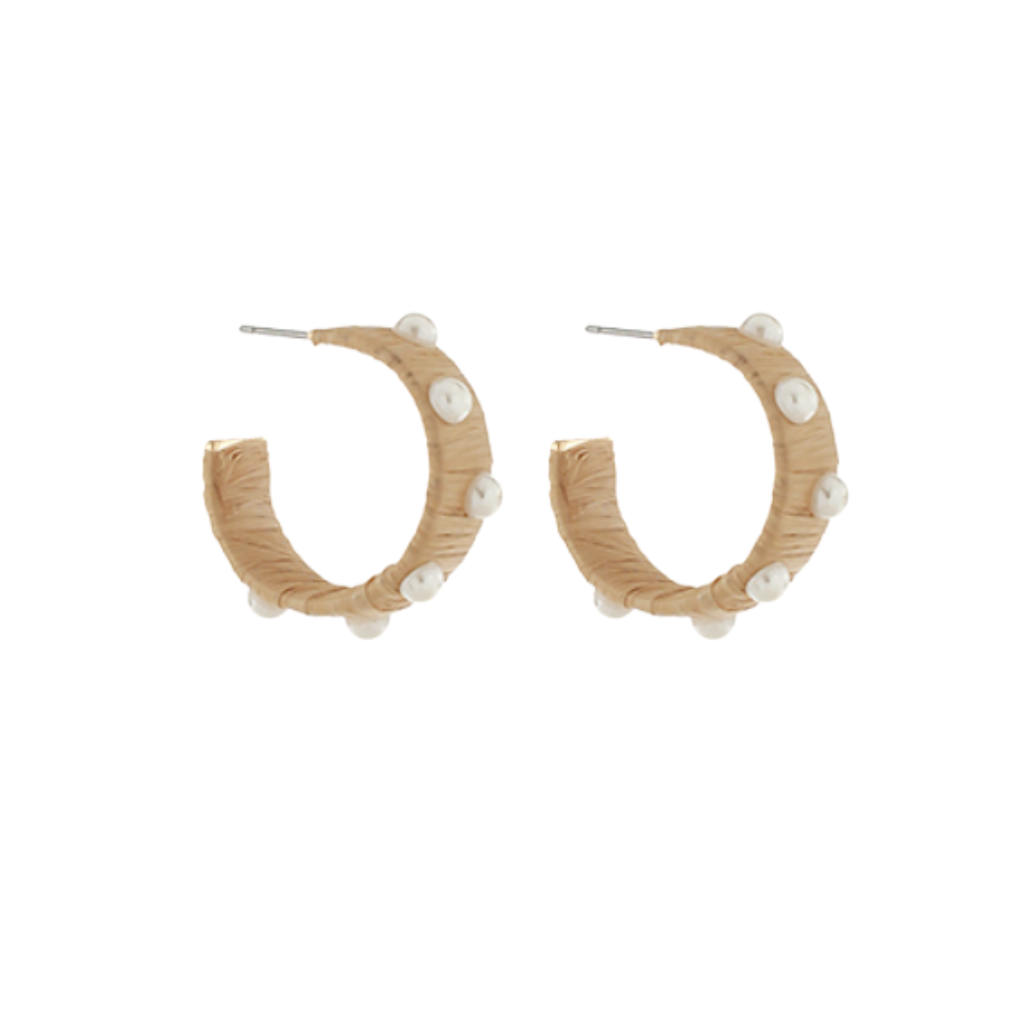 Wrapped Light Brown Pearl Hoops